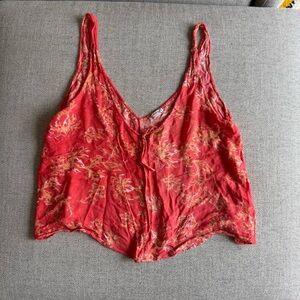 FreePeople Floral Red Sleeveless Top
